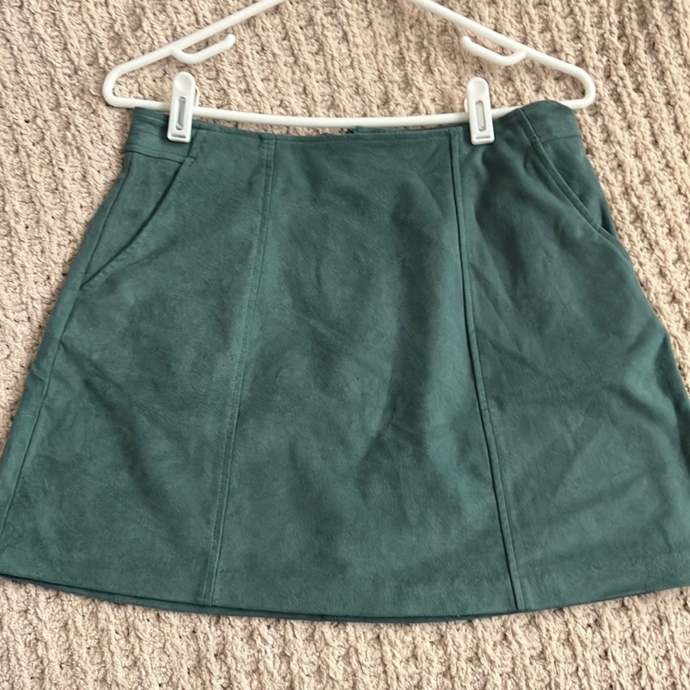 Green Kendall & Kylie Pacsun Suede Skirt